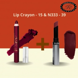 Ultra Matte Lip Crayon & Kiss Lip No Transfer Lipstick ( Combo Buy Lip Crayon and get Lipstick Free)