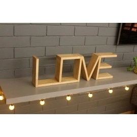 Barish Handcrafted Decor Love Table Shelf | Rubberwood