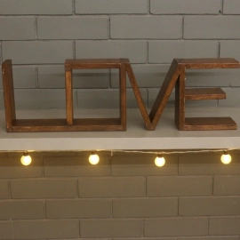 Barish Handcrafted Decor Love Table Shelf | Walnut