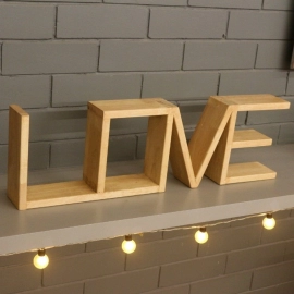 Barish Handcrafted Decor Love Table Shelf | Rubberwood