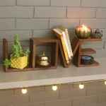 Barish Handcrafted Decor Love Table Shelf | Walnut
