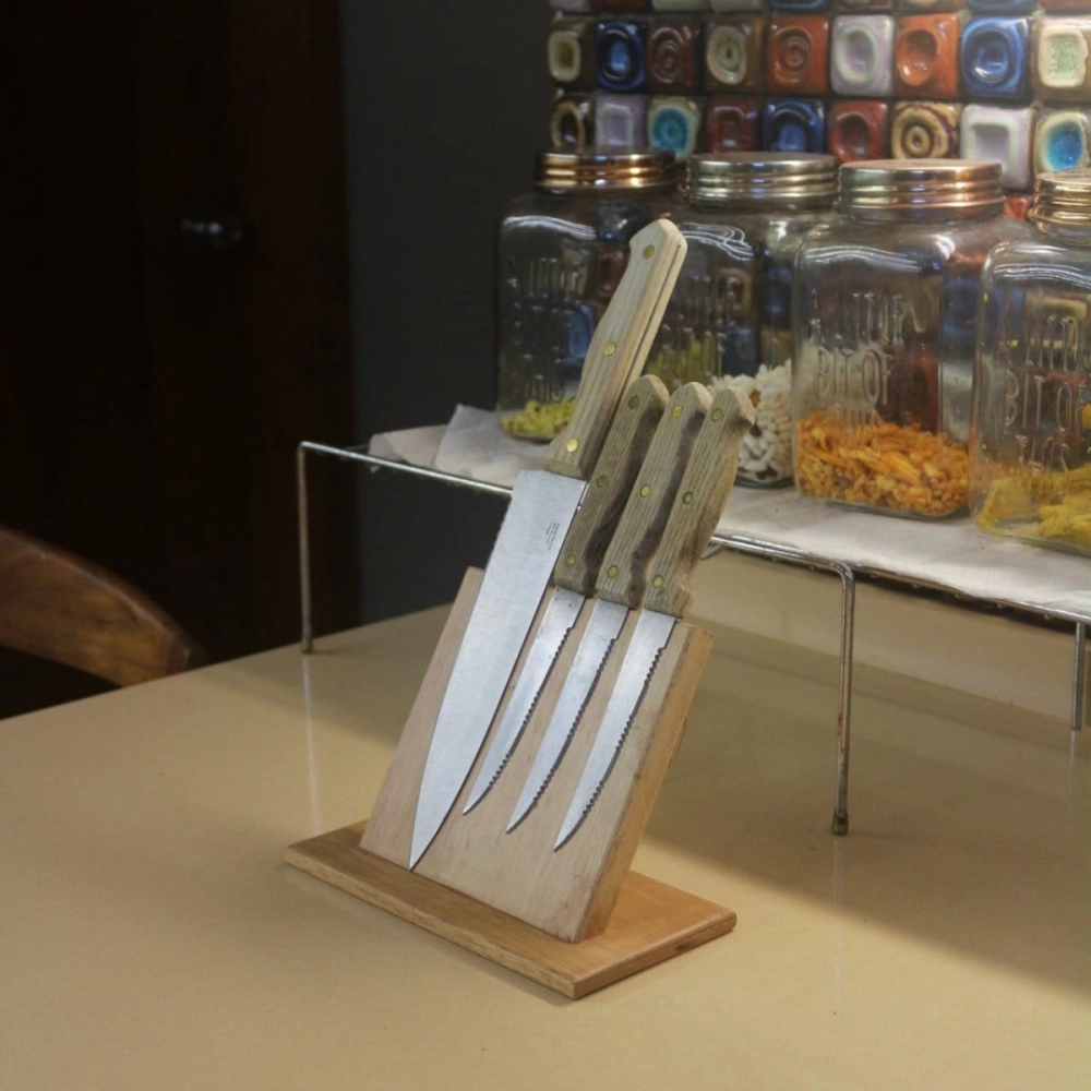 Barish Handcrafted Decor Magnetic Knife Holder | Rubberwood