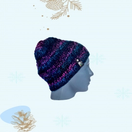 Happy Cultures | Mauve Blue Crocheted Beanie | Handcrafted