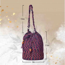 Happy Cultures | Mauve Multi Colour Tassel Potli Bag | Handcrafted