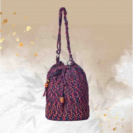 Happy Cultures | Mauve Multi Colour Tassel Potli Bag | Handcrafted