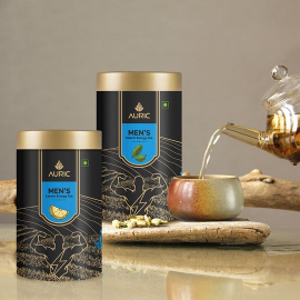 Auric | Men's Energy Ice Tea With Pure Shilajit Resin & 13 Herbs | 100 Teacups | Elaichi Tea