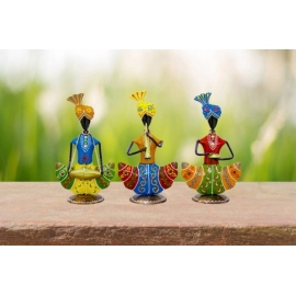 Metal Handicraft Sitting Sardar Musicians