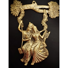 Metal Krishna Radha Statue | Wall Hanging Wall Decor Showpiece 