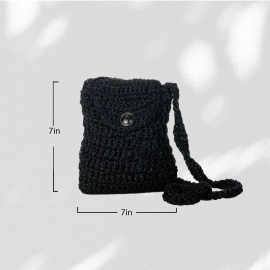 Happy Cultures | Midnight Black Crocheted Sling Bag | Handcrafted