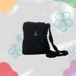 Happy Cultures | Midnight Black Crocheted Sling Bag | Handcrafted