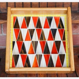 Barish Handcrafted Decor Mosaic Tray | Triangle Design