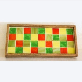 Barish Handcrafted Decor Mosaic Tray | Checks Box