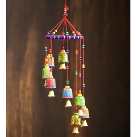 Metal Handcrafted Decorative Hanging Bell | Multicolor