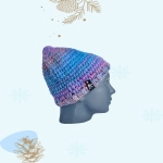 Happy Cultures | Blue Pink Multicolour Crocheted Beanie | Handcrafted