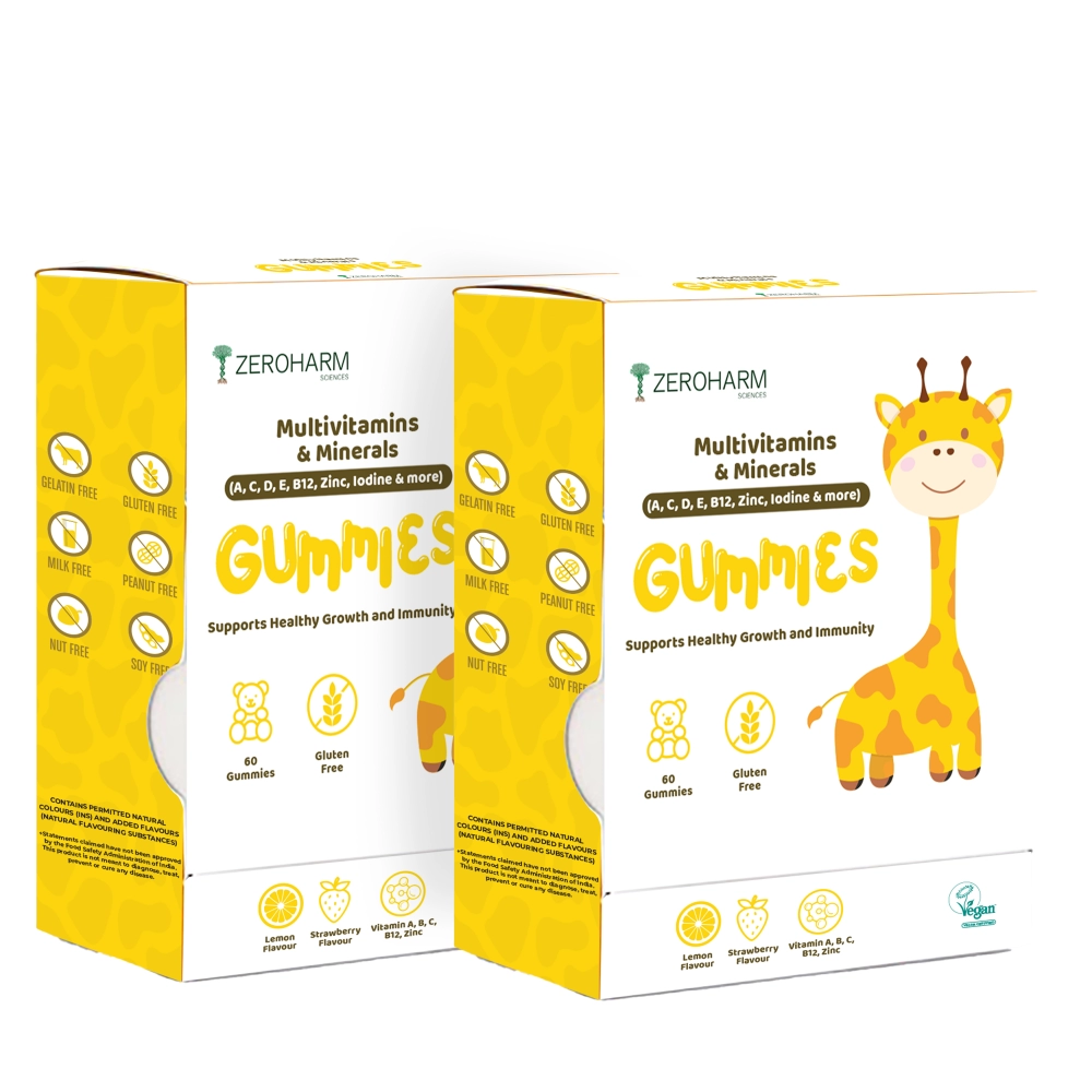 Zeroharm | Multivitamin Gummies For Kids And Adults | With A, C, D, E, B12, Zinc, Iodine | 120 Gummies