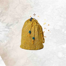 Happy Cultures | Mustard Multi Colour Tassel Potli Bag | Handcrafted