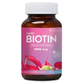 Zeroharm | Nano Biotin 5000 MCG |  For Hair, Skin And Nails | 120 Tablets