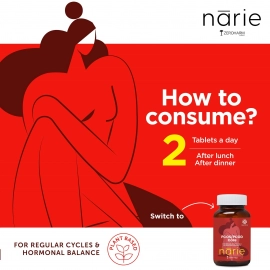 Zeroharm | Narie PCOS/PCOD Care Tablets | High Energy & Better Mood | 180 Tablets