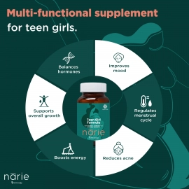 Zeroharm | Narie Teen Girl Formula Tablets | For Regular Periods | 180 Tablets