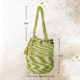 Happy Cultures | Olive Multi Colour Tassel Potli Bag | Handcrafted