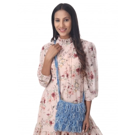 Happy Cultures | Jhalar Crocheted Messenger Bag | Orchid Blue