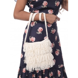 Happy Cultures | Jhalar Crocheted Messenger Bag | Orchid White