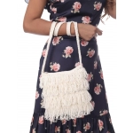 Happy Cultures | Jhalar Crocheted Messenger Bag | Orchid White