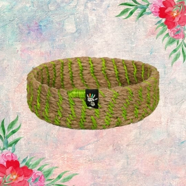 Happy Cultures | Parrot Green Jute Basket | Handcrafted