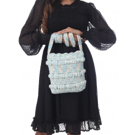 Happy Cultures | Pastel Rainbow Multicolor Crocheted Messenger Bag | Handcrafted