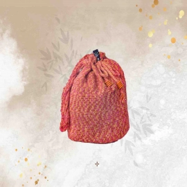 Happy Cultures | Peach Multi Colour Tassel Potli Bag | Handcrafted