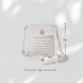 Happy Cultures | Pearl White Crocheted Sling Bag | Handcrafted