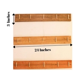 Barish Handcrafted Decor Photo Frame | Wooden Plank Set of 3 with Wooden Pegs