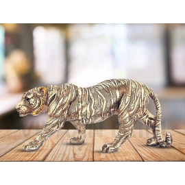 Polyresin Tiger Statue | Home Decor Showpiece | Antique Finish for Decoration 