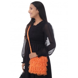 Happy Cultures |  Jhalar Crocheted Messenger Bag | Pro Orange