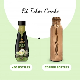 Auric | Giloy Tulsi Juice 10 Immunity Drinks | Copper Bottle