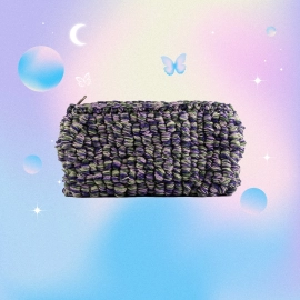 Happy Cultures | Purple Multicolor Crocheted Pouch | Handcrafted