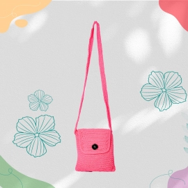Happy Cultures | Rose Pink Crocheted Sling Bag | Handcrafted
