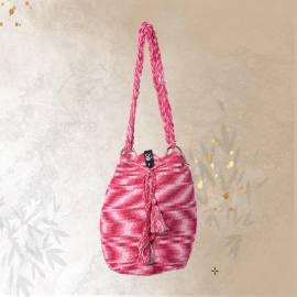 Happy Cultures | Rose Pink Tassel Potli Bag | Handcrafted