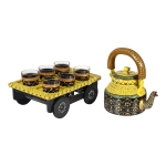 Royale Kettle Set III with 6 Glasses & Holder Handicraft Decorative Tea Coffee Set