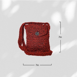 Happy Cultures | Ruby Black Crocheted Sling Bag | Handcrafted