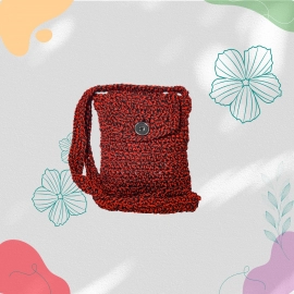 Happy Cultures | Ruby Black Crocheted Sling Bag | Handcrafted