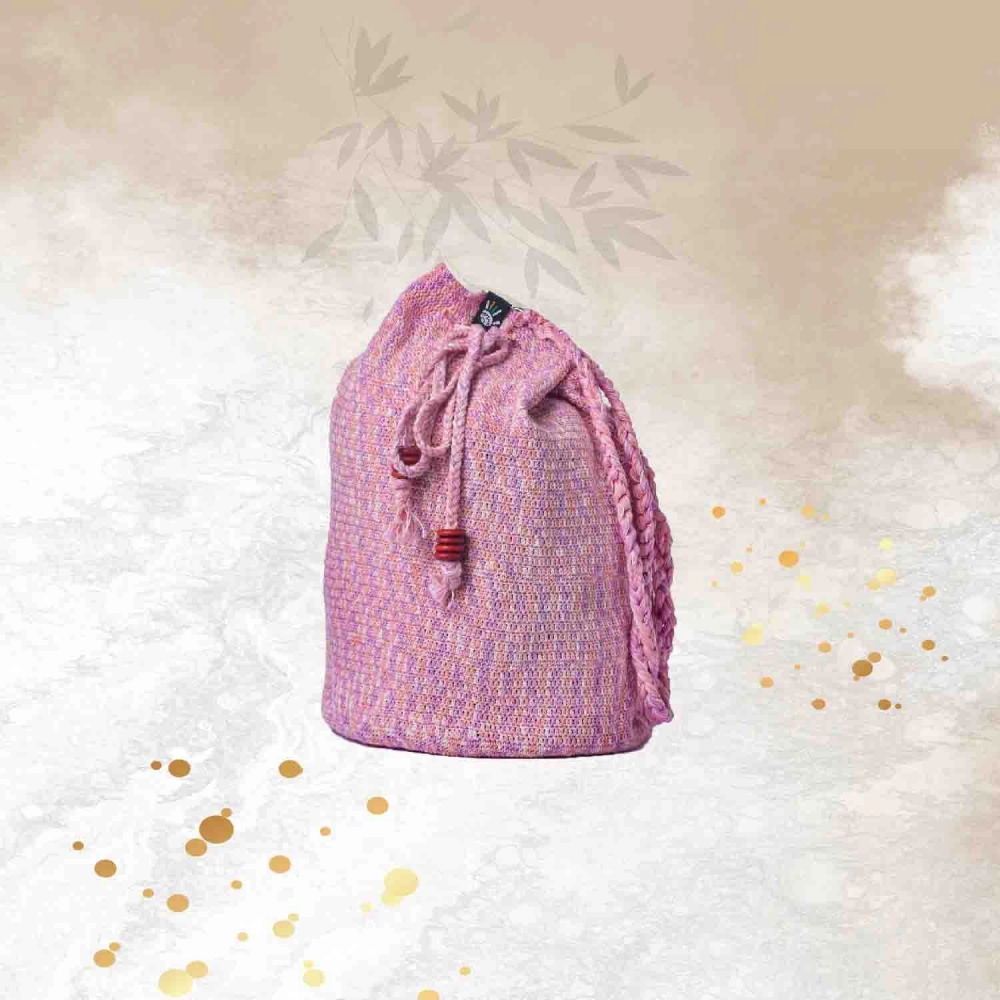 Happy Cultures | Salmon Multi Colour Tassel Potli Bag | Handcrafted