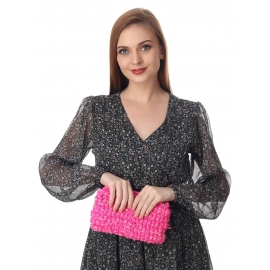 Happy Cultures | Salmon Pink Cotton Crocheted Pouch | Handcrafted