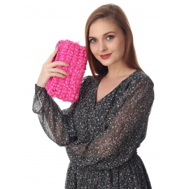 Happy Cultures | Salmon Pink Cotton Crocheted Pouch | Handcrafted