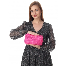 Happy Cultures | Salmon Pink Cotton Crocheted Pouch | Handcrafted