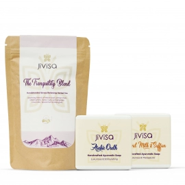 Jivisa | Serenity Essentials Bundle | Set of 3 - Almond Milk and Saffron / Seven Spice