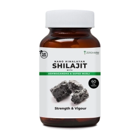 Zeroharm | Nano Himalayan Shilajit With Ashwagandha & Safed Musli | 180 Tablets
