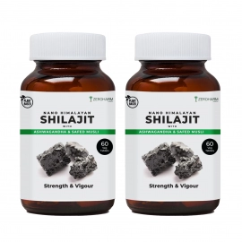 Zeroharm | Nano Himalayan Shilajit With Ashwagandha & Safed Musli | 180 Tablets