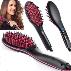 Simply Straight Women's 2 in 1 Ceramic Hair Straightener Brush | Pack of 1