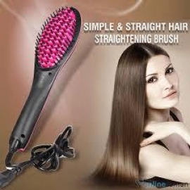 Simply Straight Women's 2 in 1 Ceramic Hair Straightener Brush | Pack of 1